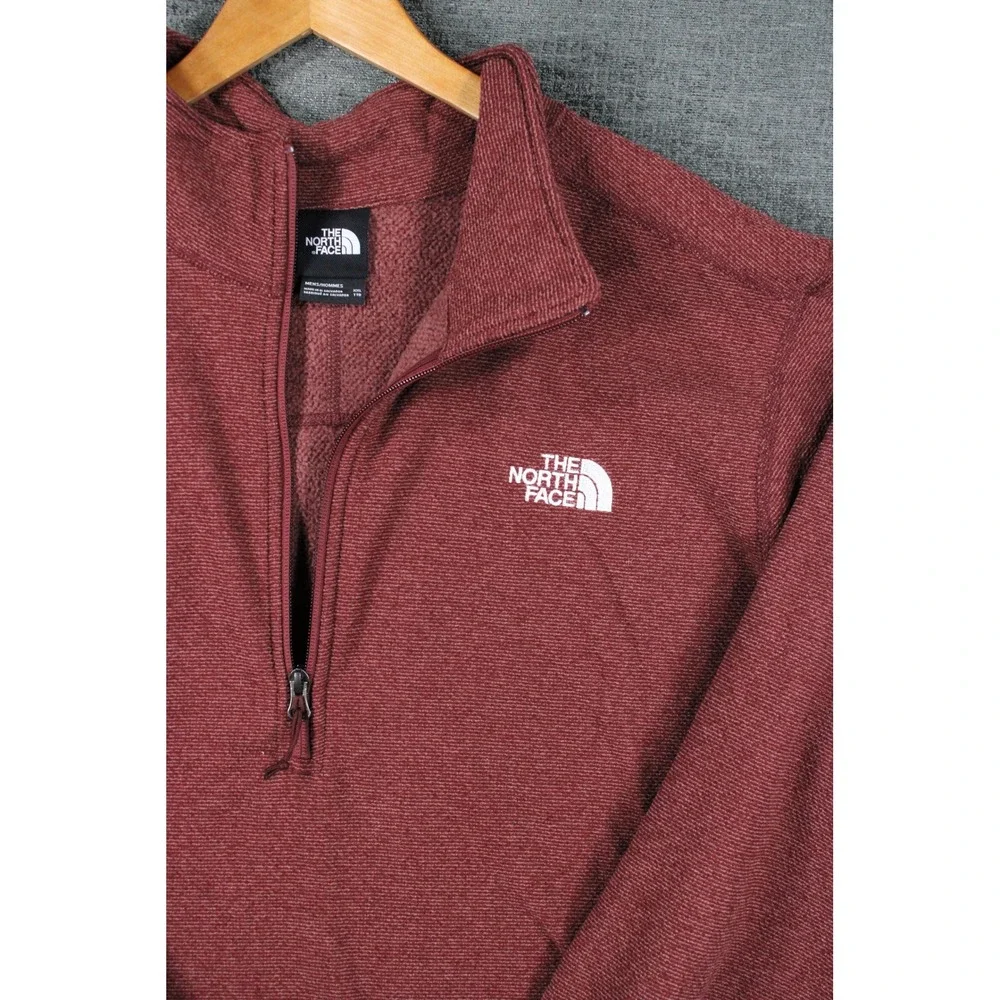 The North Face Mens XXL 1/4 Zip Fleece Pullover Burgundy Red Heathered 0841